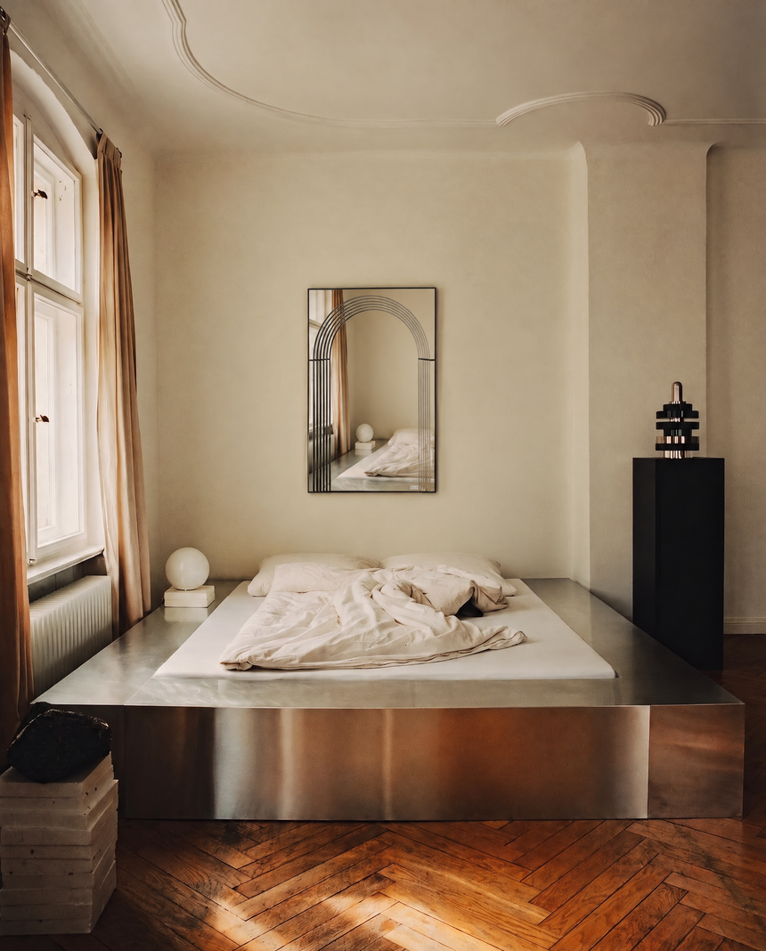 Miroir art déco incurvé - Circa 1970