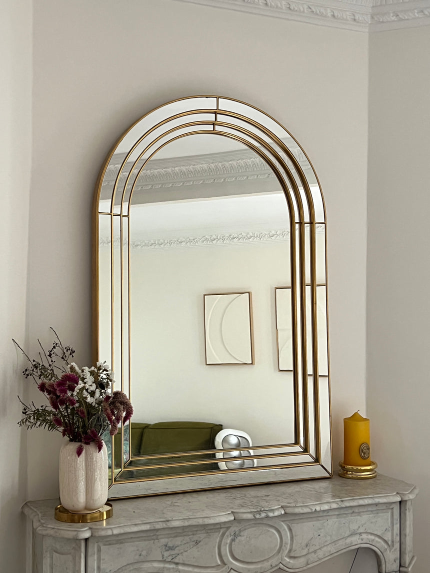 Grand miroir en arcade Art Déco - 1970