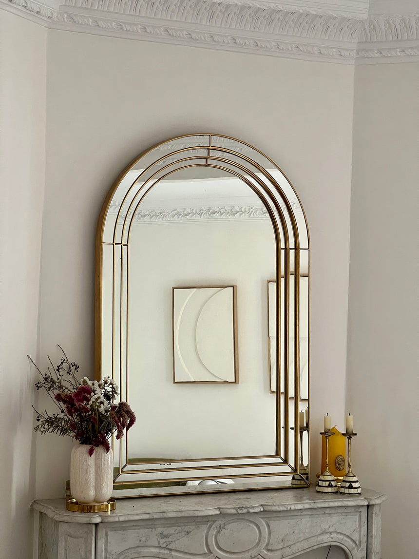 Grand miroir en arcade Art Déco - 1970