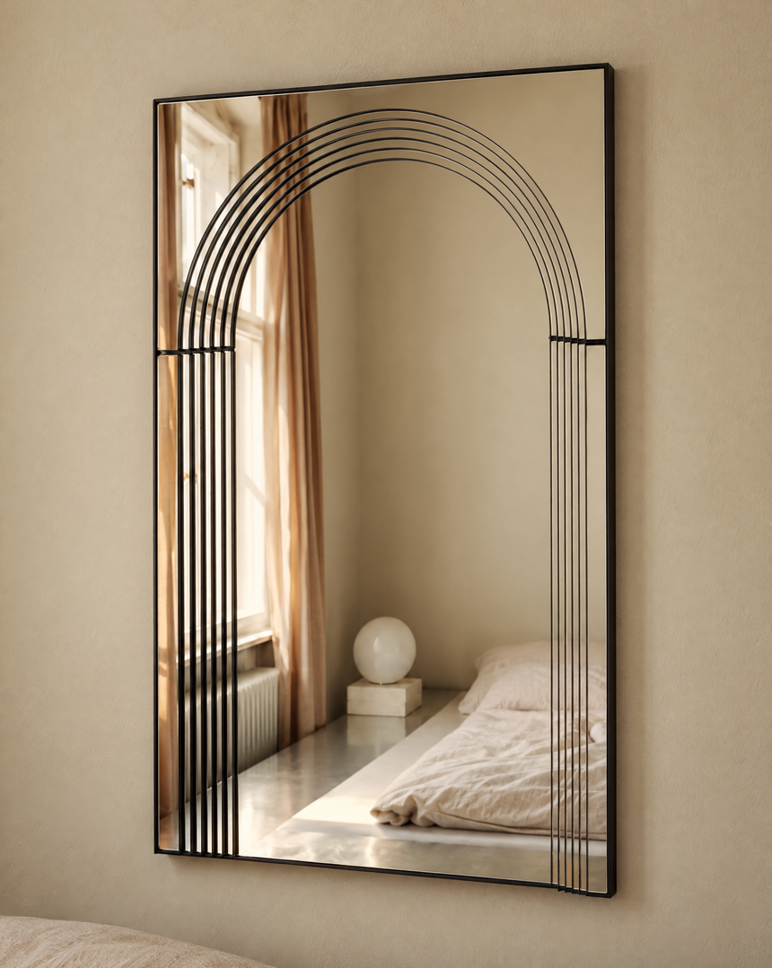 Miroir art déco incurvé - Circa 1970