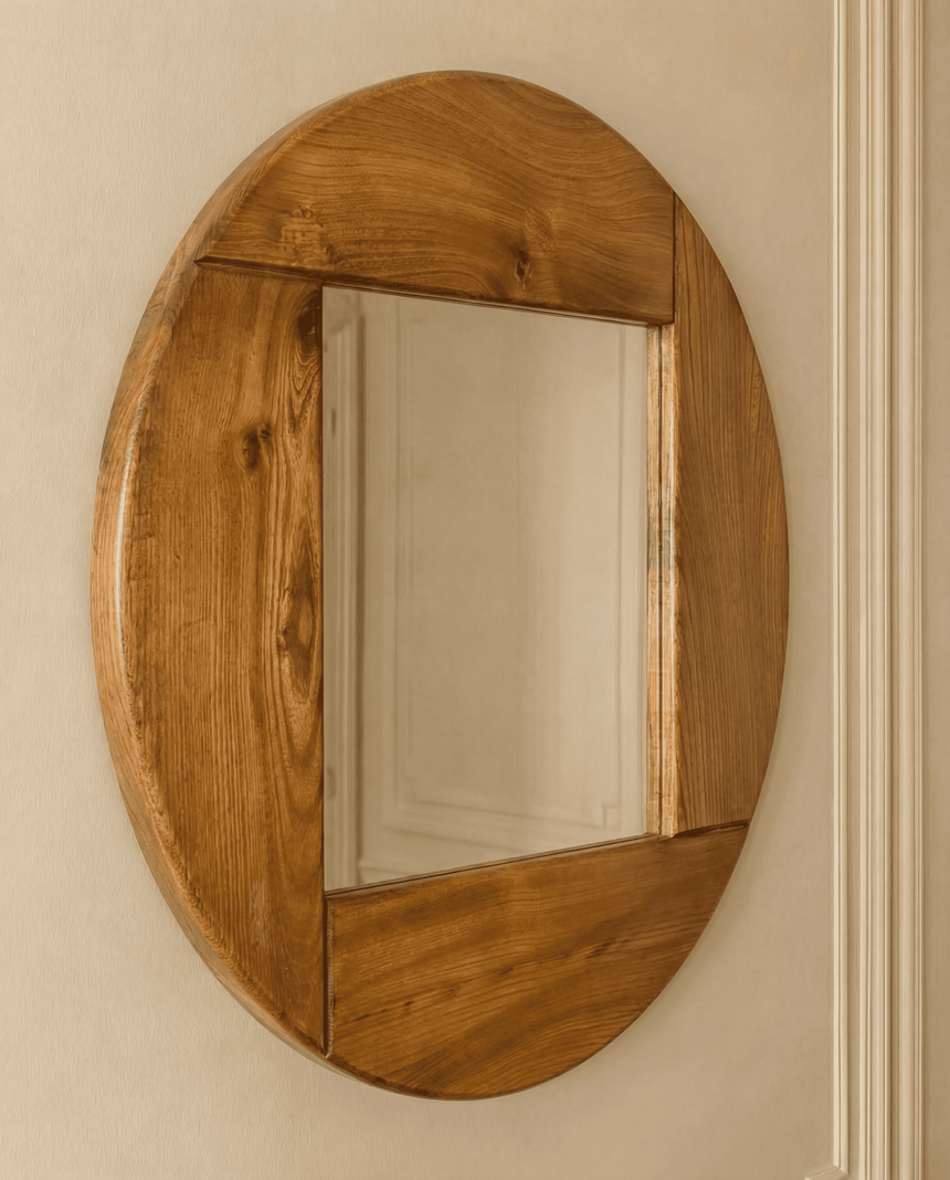 Miroir en orme Maison Regain - Circa 1960