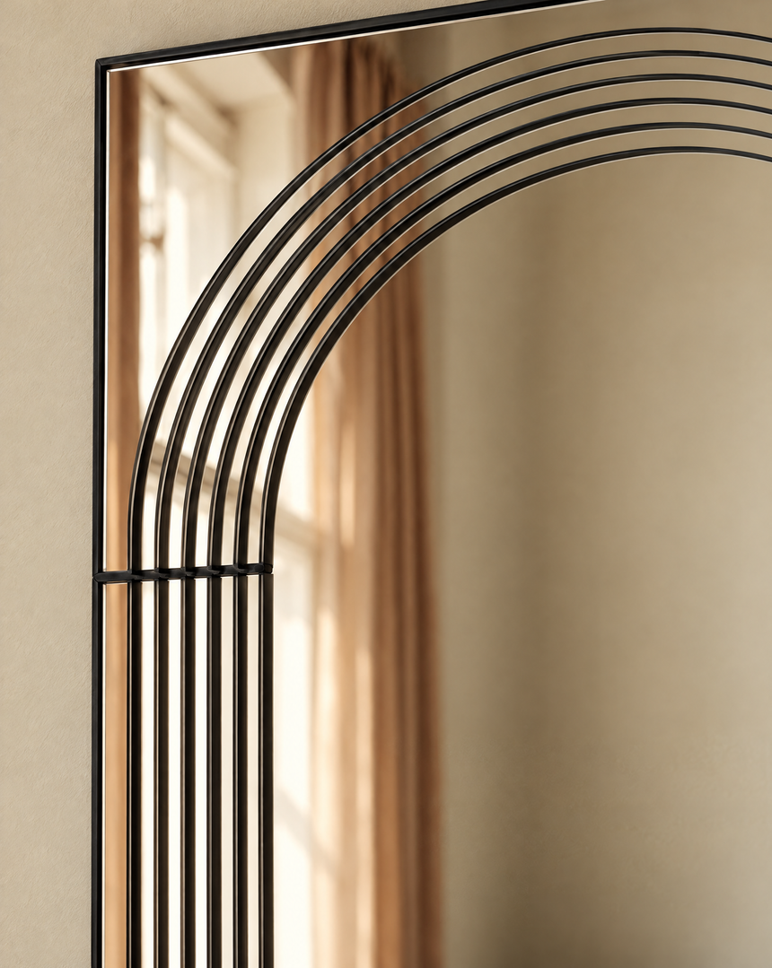 Miroir art déco incurvé - Circa 1970