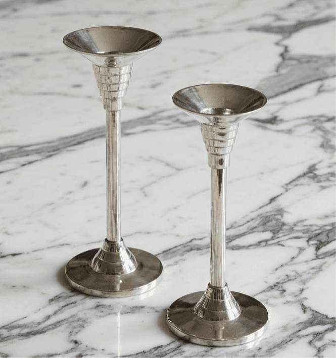 Bougeoirs vintage chrome - Circa 1970 - Maison Collectible - Bougeoir