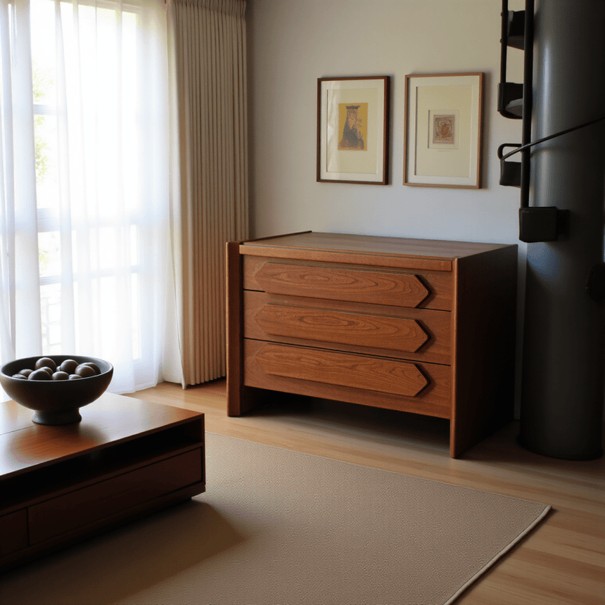 Commode vintage en orme massif - Circa 1960 - Maison Collectible - Console