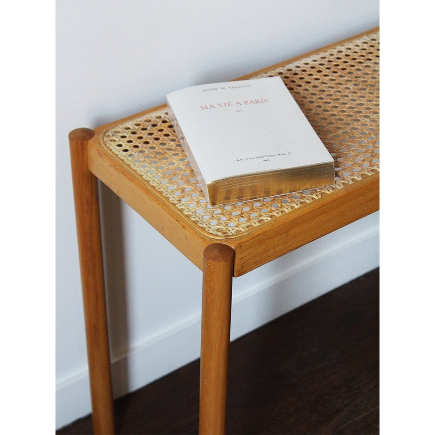 Banc vintage en cannage, Circa 1960 - Grand modèle - Maison Collectible - Chaise