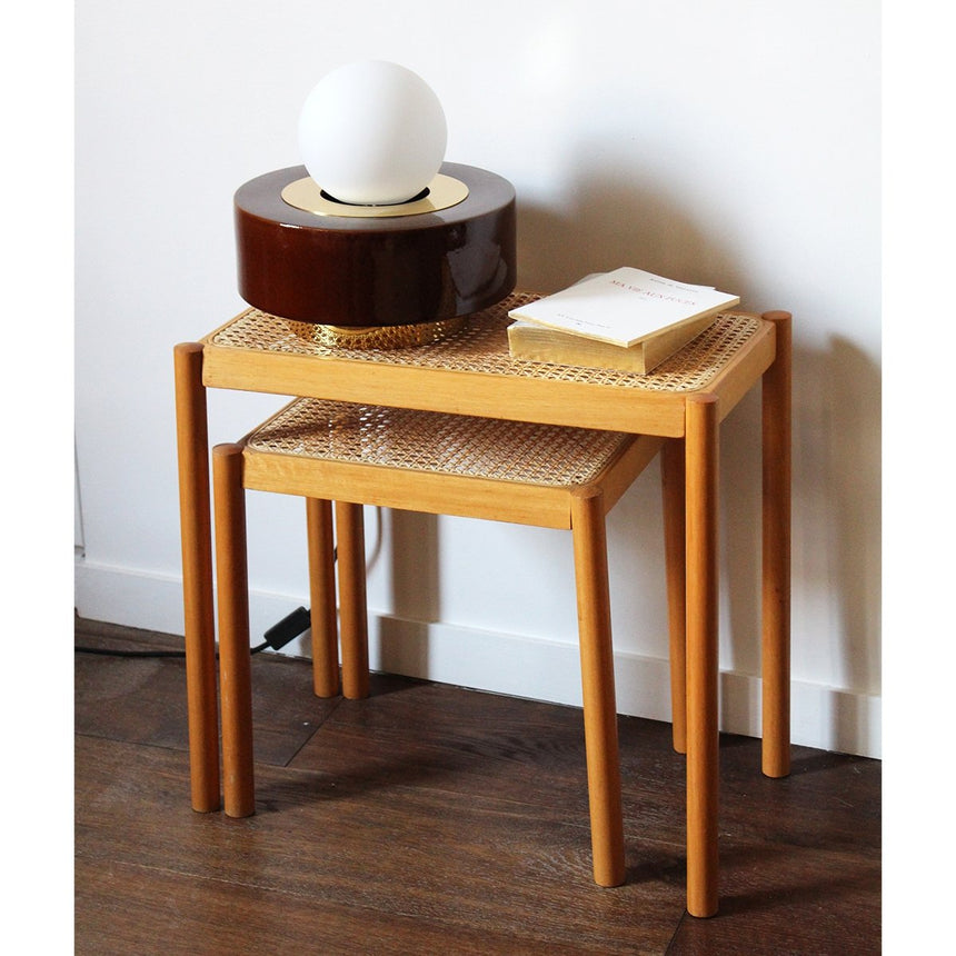 Banc vintage en cannage, Circa 1960 - Petit modèle - Maison Collectible - Chaise
