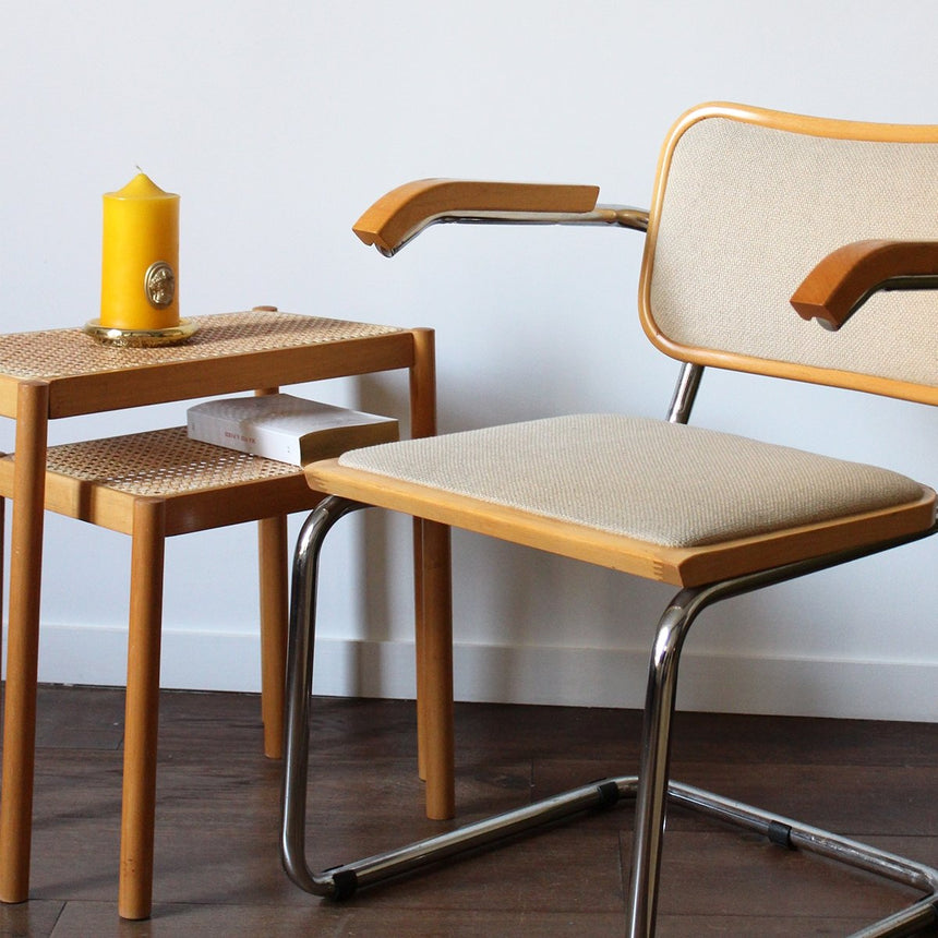 Banc vintage en cannage, Circa 1960 - Petit modèle - Maison Collectible - Chaise