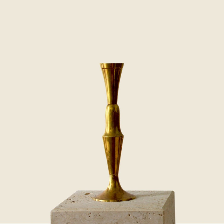 Bougeoir scandinave vintage en laiton massif - Maison Collectible - Bougeoir