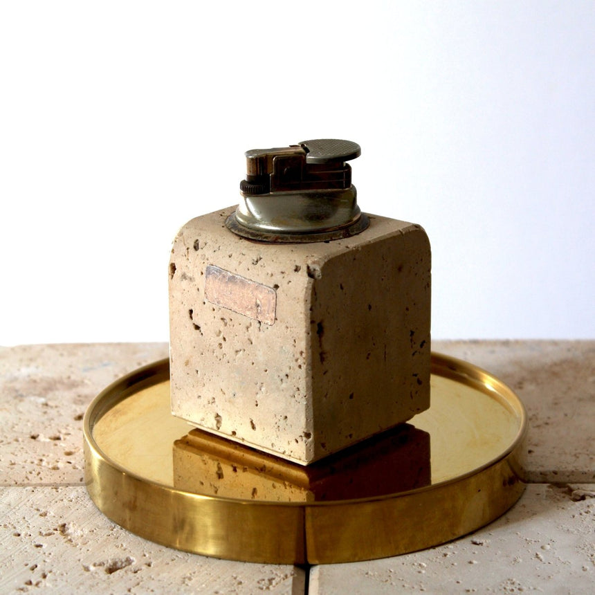 Briquet en travertin - Cerri Nestore, 1970 - Maison Collectible - Objets de décoration