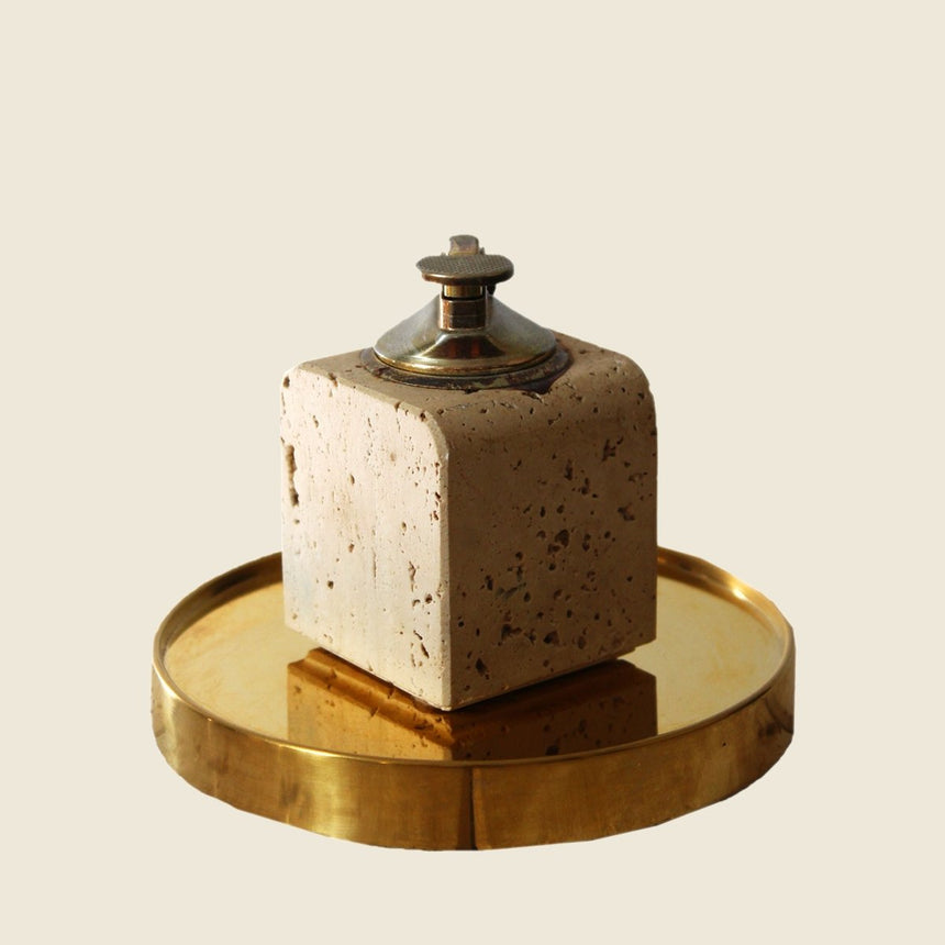 Briquet en travertin - Cerri Nestore, 1970 - Maison Collectible - Objets de décoration