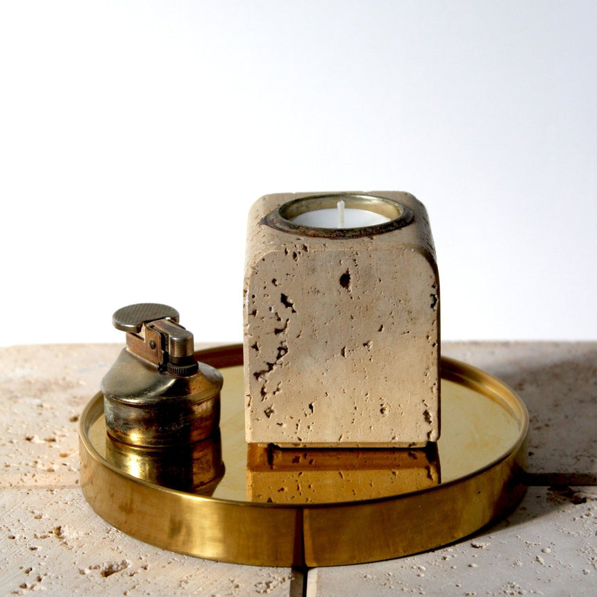 Briquet en travertin - Cerri Nestore, 1970 - Maison Collectible - Objets de décoration