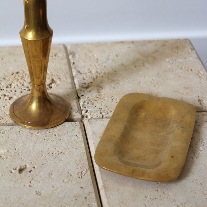 Cendrier vintage en laiton massif - Maison Collectible - Objets de décoration