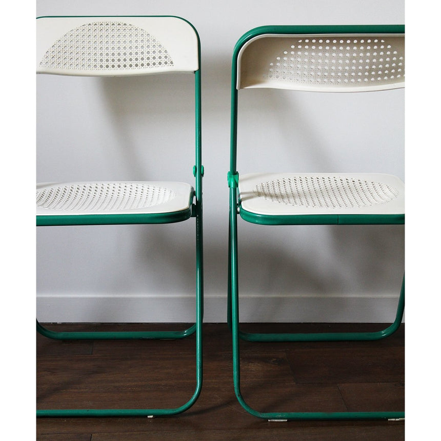 Chaise d'appoint pliante en cannage - Circa 1970 - Maison Collectible - Chaise