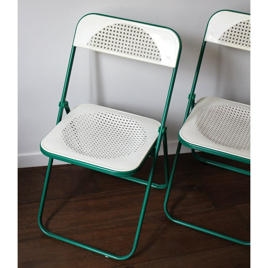 Chaise d'appoint pliante en cannage - Circa 1970 - Maison Collectible - Chaise