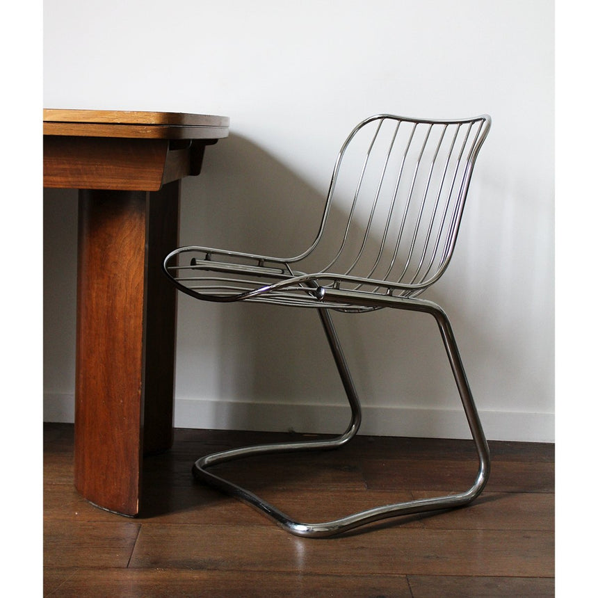 Chaise filaire en métal chromé - Circa 1970 - Maison Collectible - Chaise