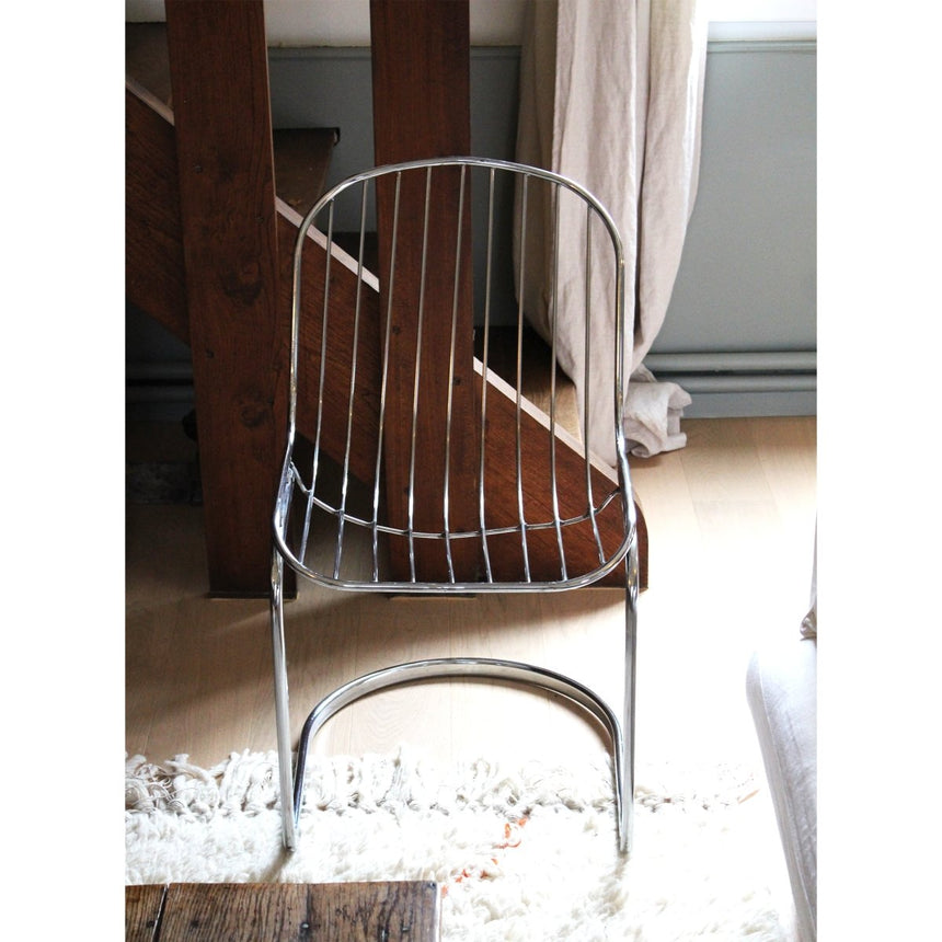 Chaise filaire en métal chromé - Circa 1970 - Maison Collectible - Chaise