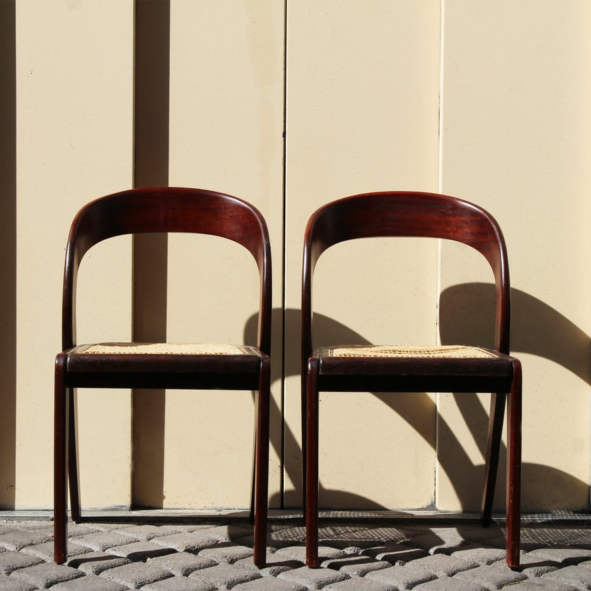 Chaise gondole Baumann en cannage - Circa 1970 - Maison Collectible - Chaise