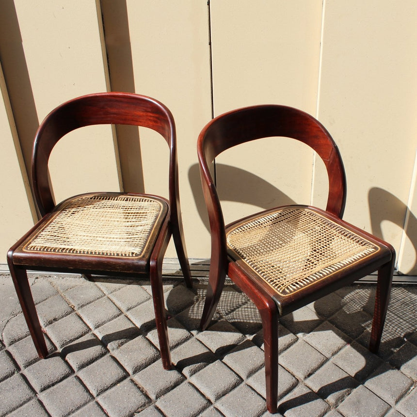 Chaise gondole Baumann en cannage - Circa 1970 - Maison Collectible - Chaise