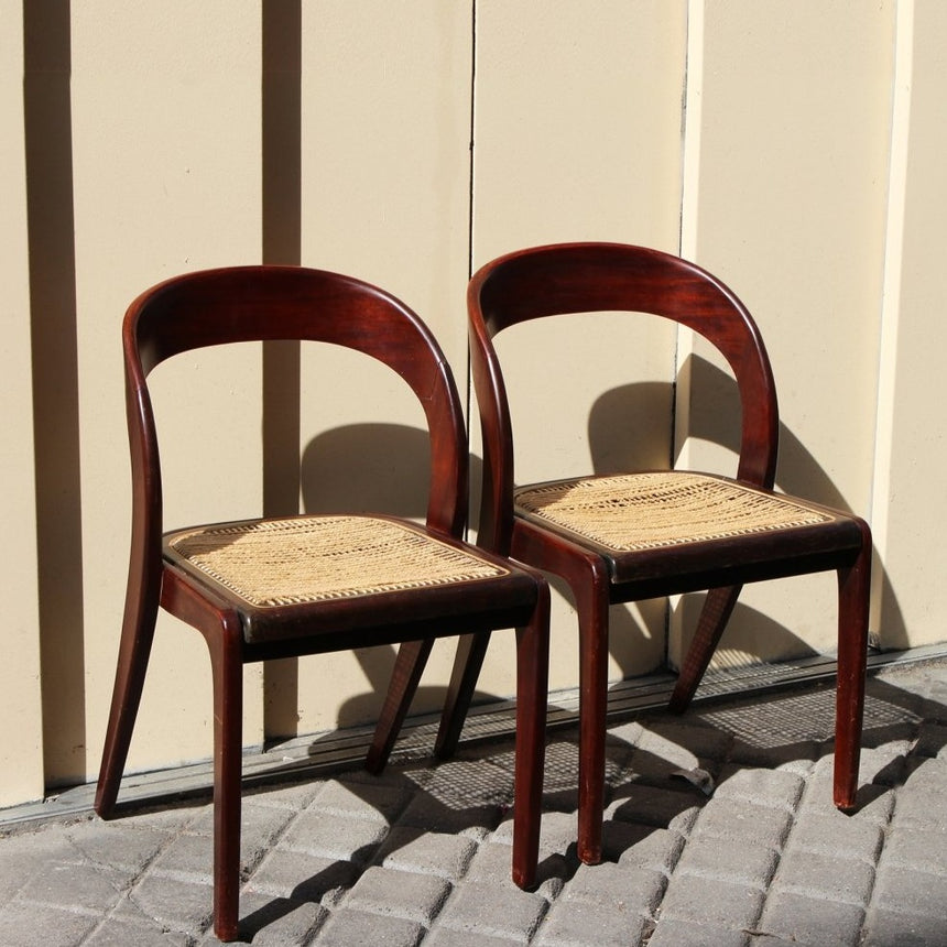 Chaise gondole Baumann en cannage - Circa 1970 - Maison Collectible - Chaise