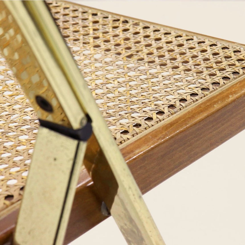 Chaise pliante en laiton et cannage - Cidüe, 1970 - Maison Collectible - Chaise