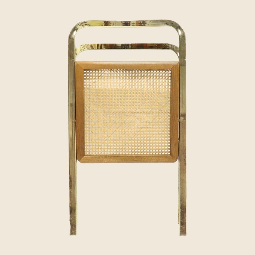 Chaise pliante en laiton et cannage - Cidüe, 1970 - Maison Collectible - Chaise