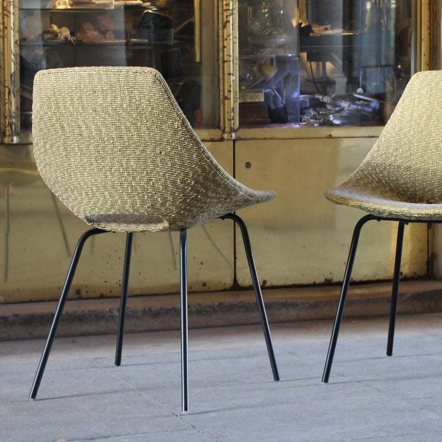 Chaise "Tonneau" ou "Amsterdam" de Pierre Guariche - 1950 - Maison Collectible - Chaise