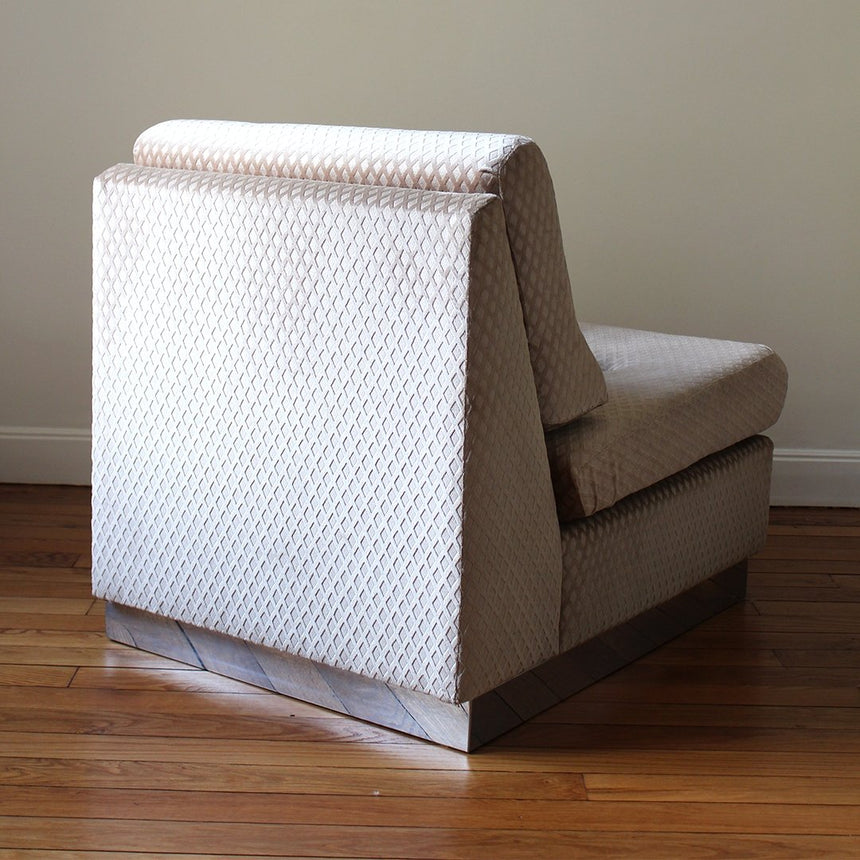 Chauffeuse en velours Jacques Charpentier - Maison Collectible - Chaise