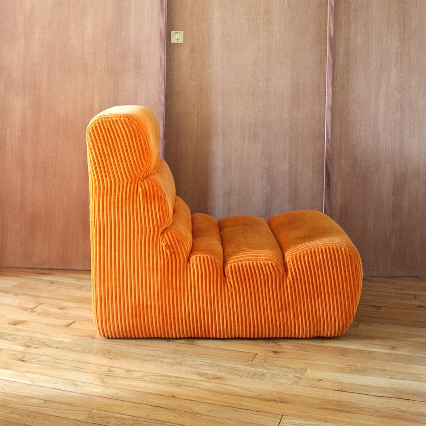 Chauffeuse en velours vintage - Circa 1970 - Maison Collectible - Chaise