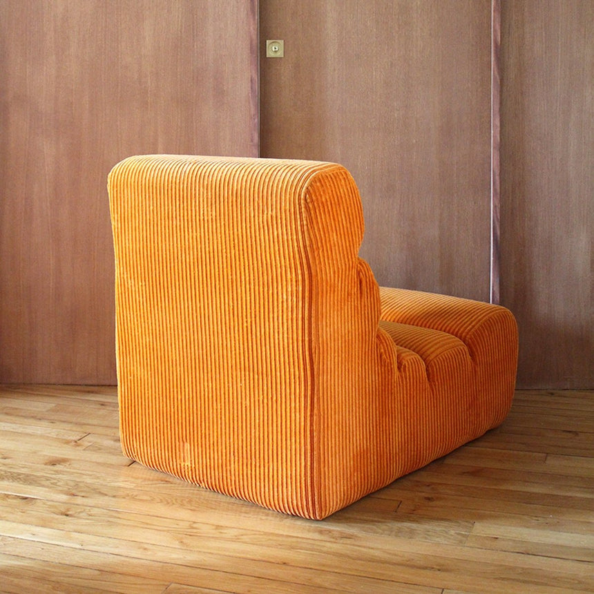 Chauffeuse en velours vintage - Circa 1970 - Maison Collectible - Chaise