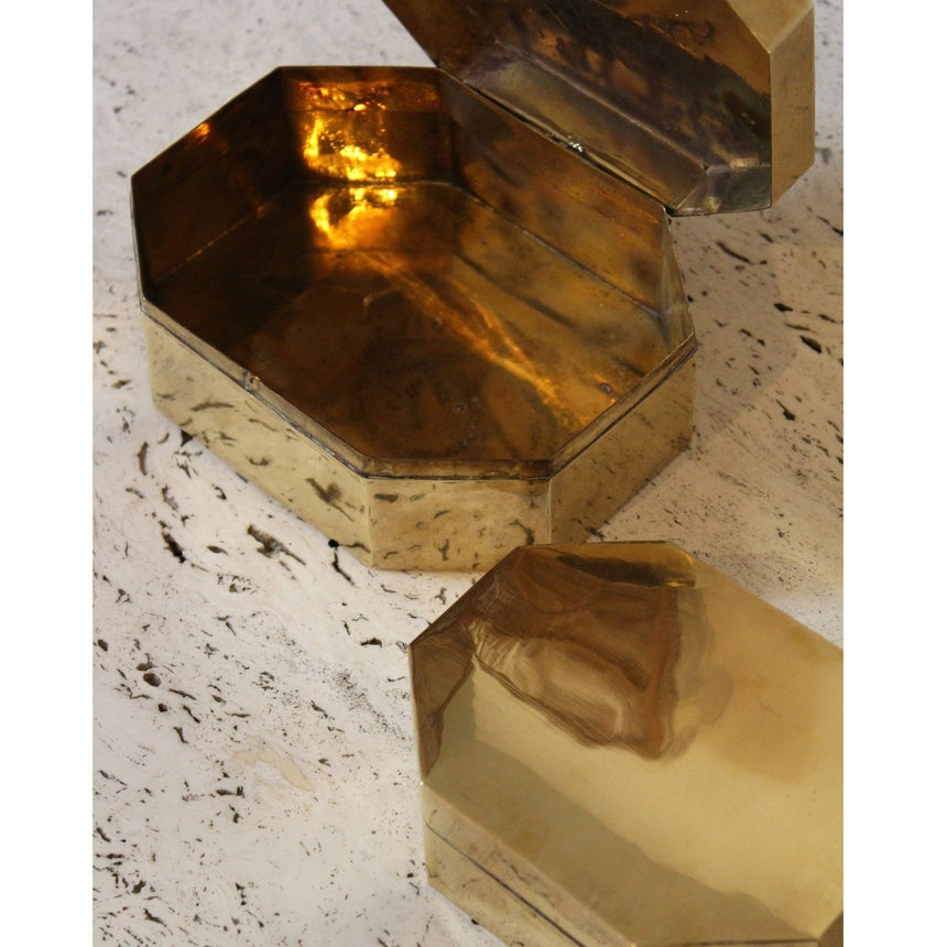 Coffret vintage en laiton, grand modèle - Circa 1970 - Maison Collectible - Objets de décoration