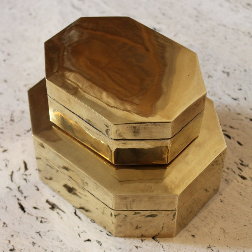 Coffret vintage en laiton, petit modèle - Circa 1970 - Maison Collectible -
