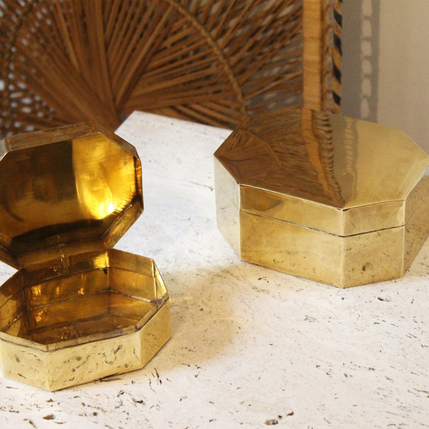 Coffret vintage en laiton, petit modèle - Circa 1970 - Maison Collectible -