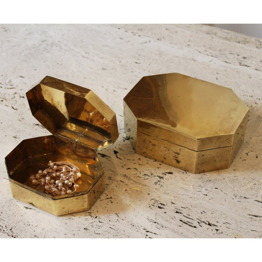 Coffret vintage en laiton, petit modèle - Circa 1970 - Maison Collectible -