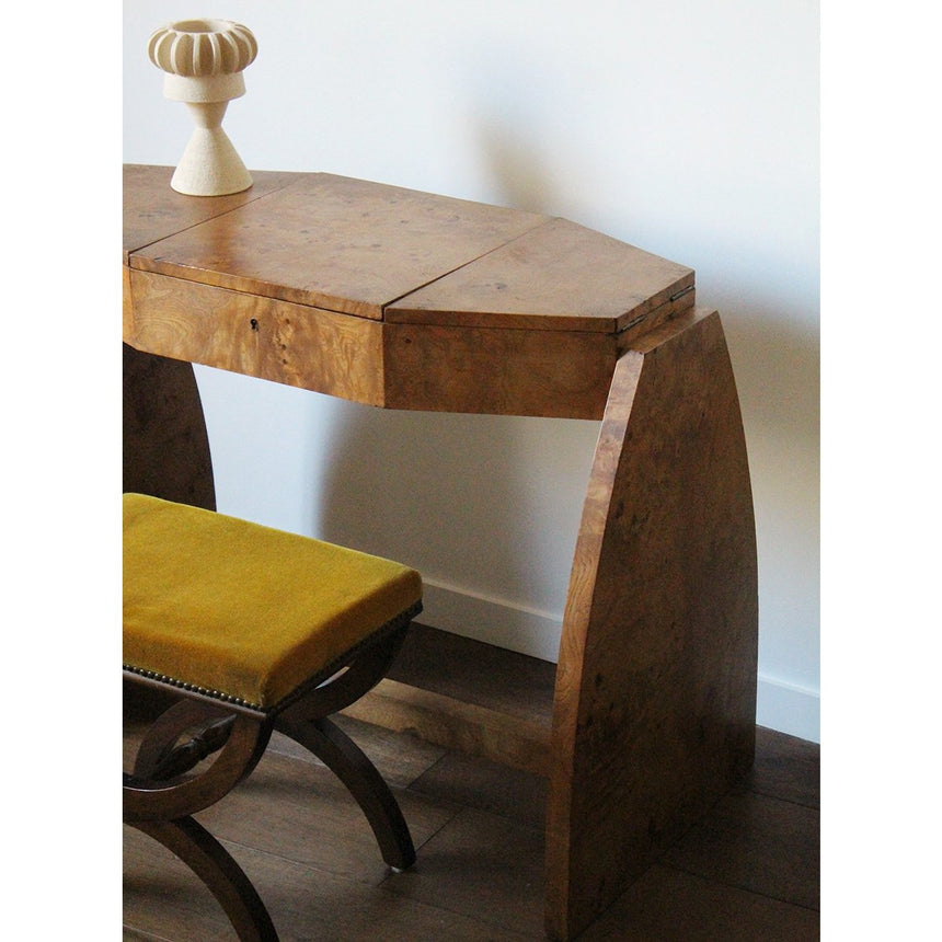 Console en loupe d'orme Art Déco - Circa 1970 - Maison Collectible - Console