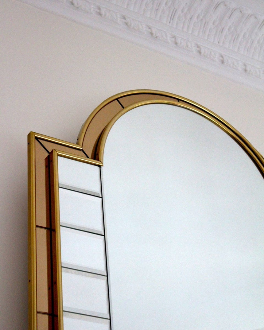Grand miroir art déco à relief - Circa 1960 - Maison Collectible - Miroir
