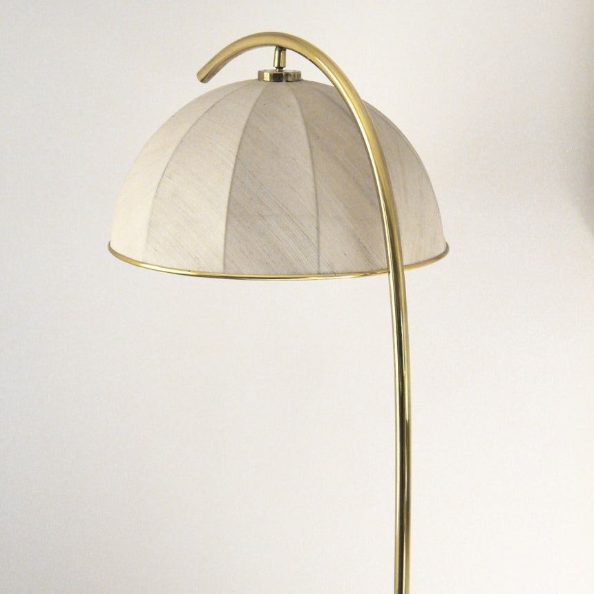 Lampadaire dôme en laiton et travertin - Circa 1960 - Maison Collectible - Lampadaire