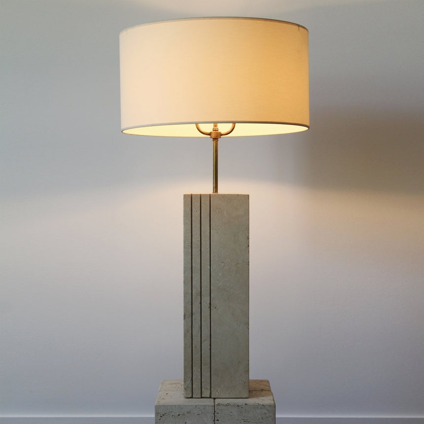 Lampadaire en travertin - Italie, circa 1970 - Maison Collectible - Lampe à poser