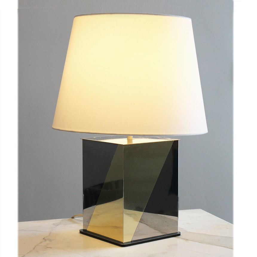 Lampe à poser en chrome et laiton - Circa 1970 - Maison Collectible - Lampe à poser