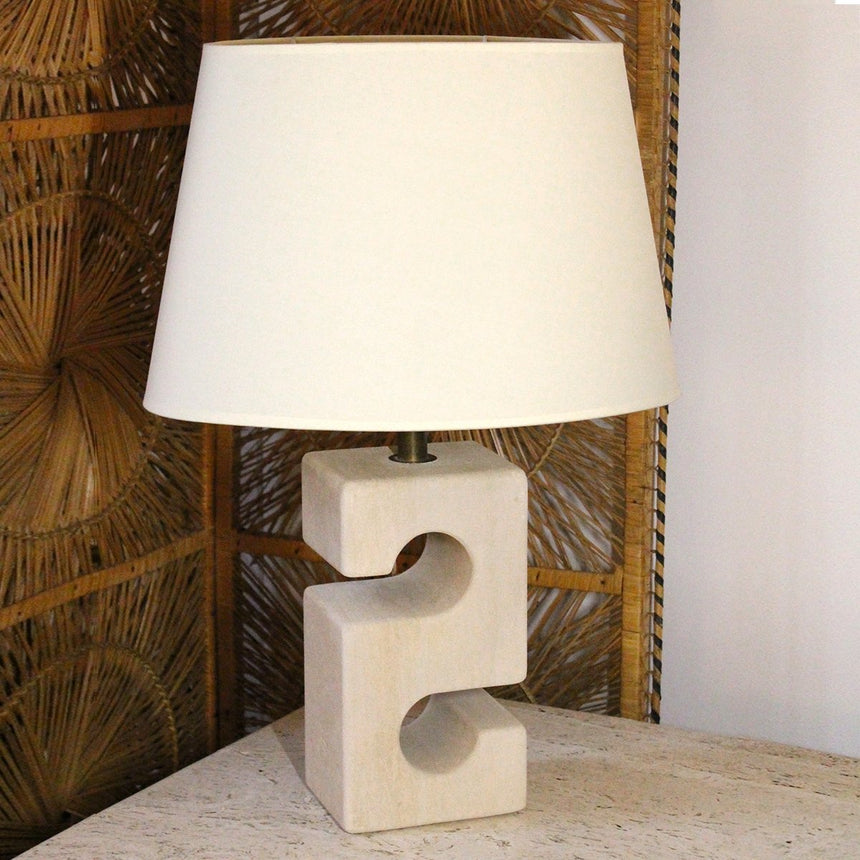 Lampe à poser en pierre sculptée - Maison Collectible - Lampe à poser