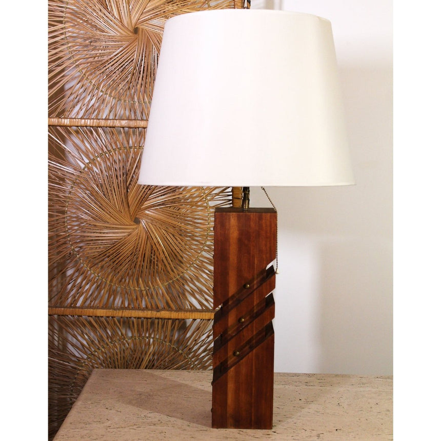 Lampe à poser en teck - Circa 1960 - Maison Collectible - Lampe à poser