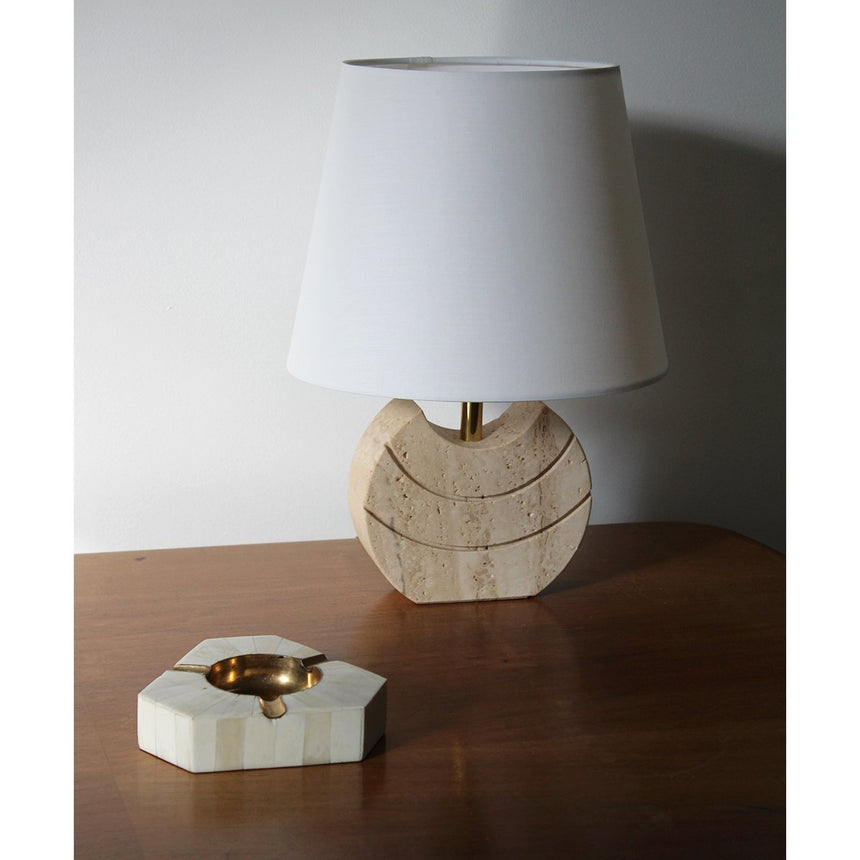 Lampe à poser en travertin - Circa 1970 - Maison Collectible - Lampe à poser