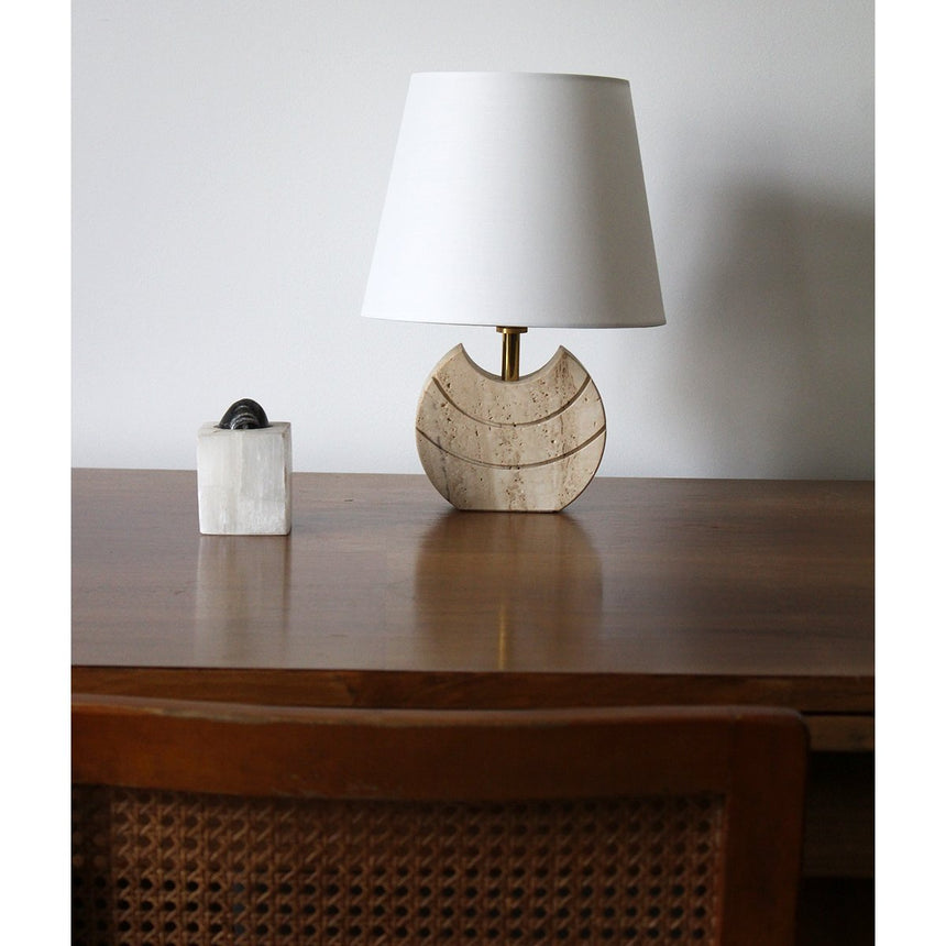 Lampe à poser en travertin - Circa 1970 - Maison Collectible - Lampe à poser
