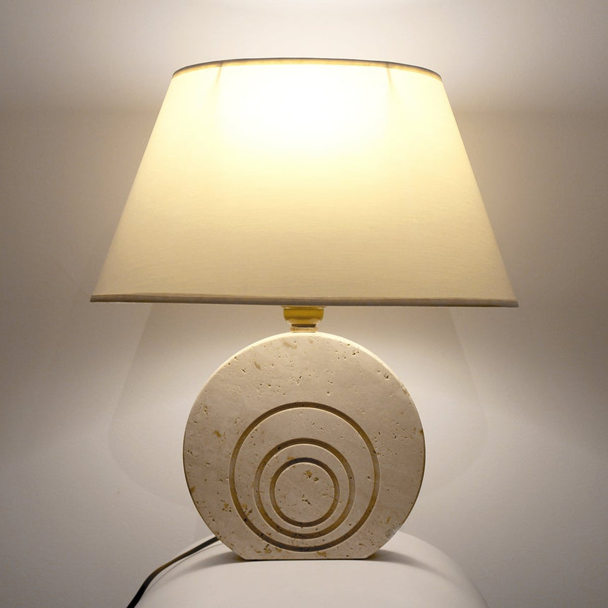 Lampe à poser en travertin - Fratelli Mannelli, 1970 - Maison Collectible - Lampe à poser