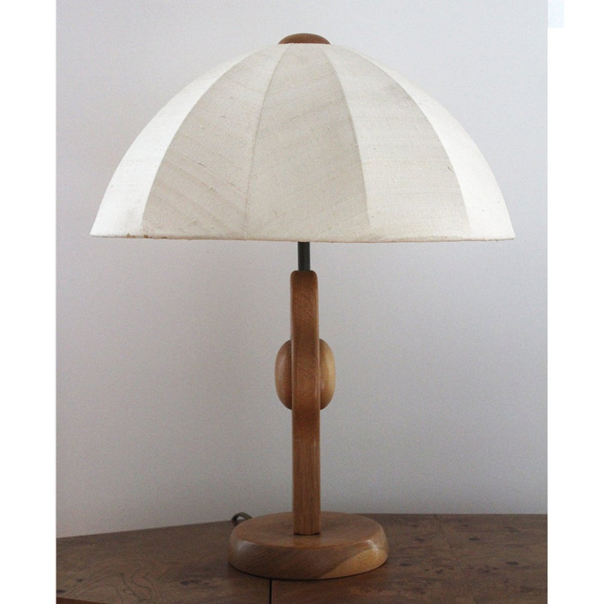 Lampe dômeven teck - Circa 1960 - Maison Collectible - Lampe à poser