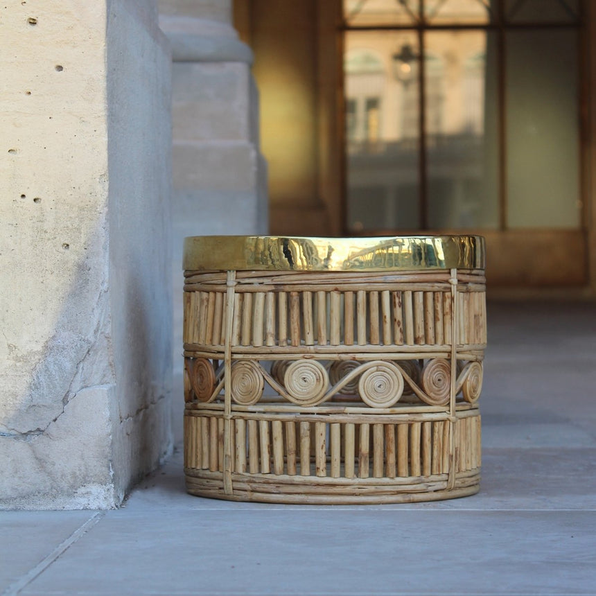 Panier en bambou et laiton - Circa 1960 - Maison Collectible - Objets de décoration