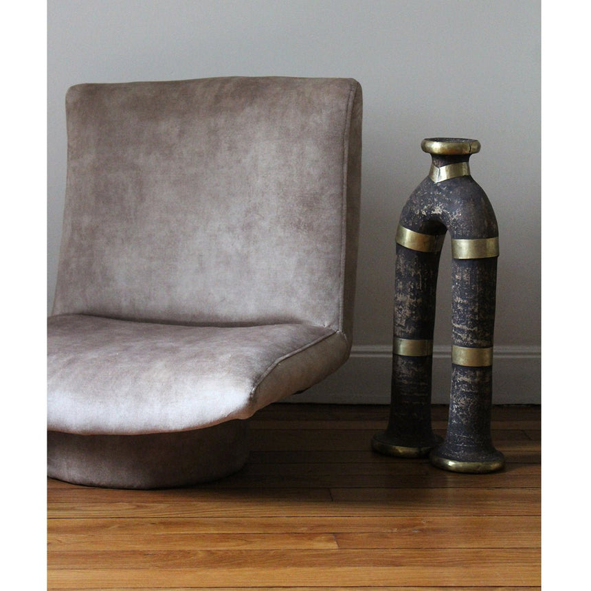 Petite chauffeuse en velours - Circa 1970 - Maison Collectible - Chaise