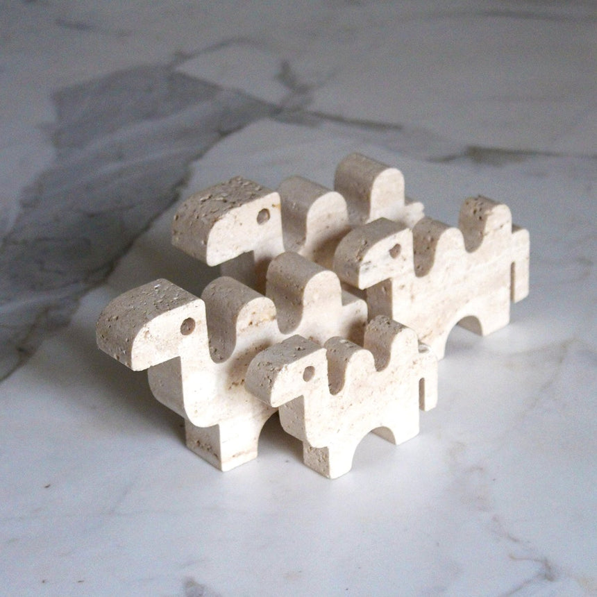 Set de chameaux en travertin - Fratelli Mannelli pour Travertino di Rapolano, 1970 - Maison Collectible - Objets de décoration