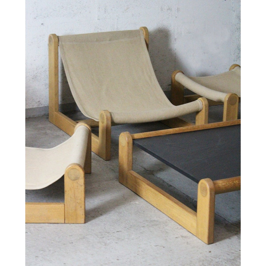 Table basse en ardoise - Circa 1960 - Maison Collectible - Chaise