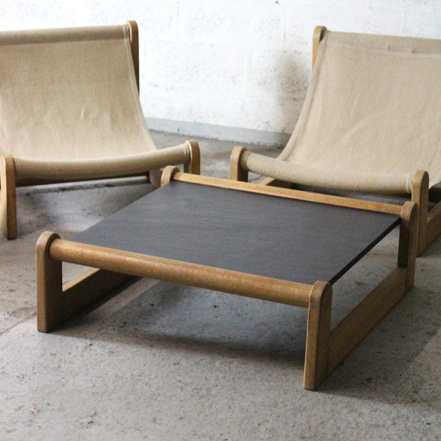 Table basse en ardoise - Circa 1960 - Maison Collectible - Chaise