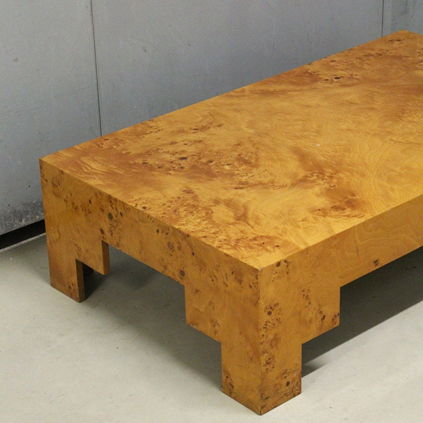 Table basse en loupe d'orme art déco - Circa 1970 - Maison Collectible - Table basse